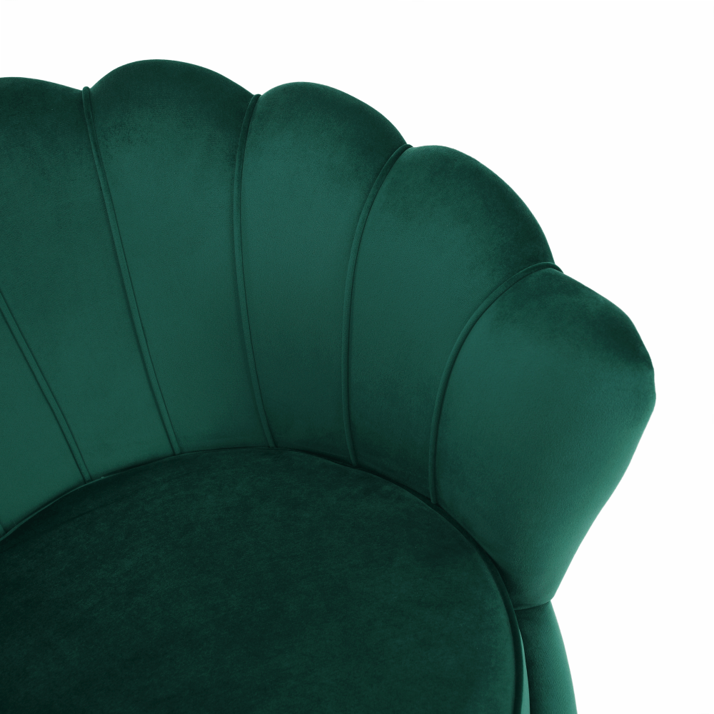 Fotel Art-deco stílusban, smaragd Velvet anyag/gold króm-arany, NOBLIN