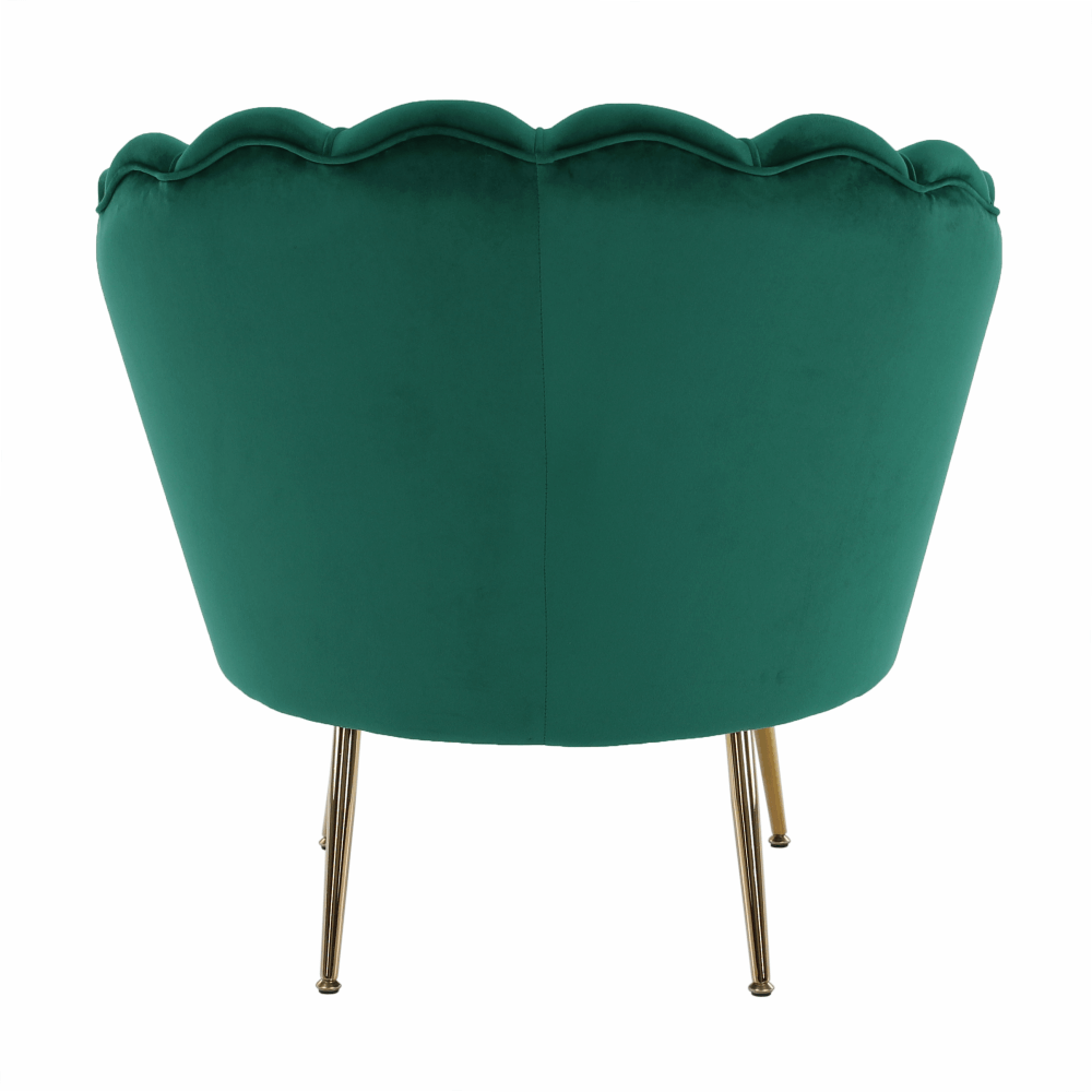 Fotel Art-deco stílusban, smaragd Velvet anyag/gold króm-arany, NOBLIN