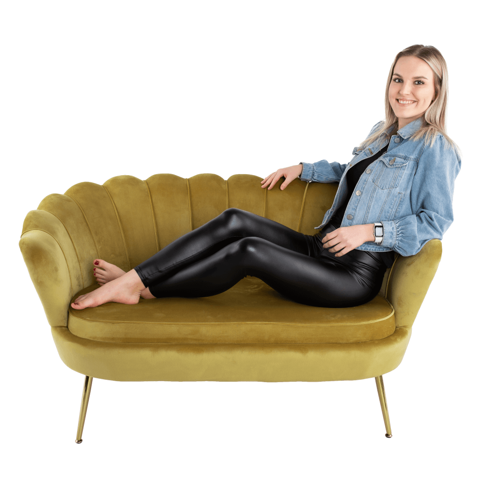 Pad Art-deco stílusban, smaragd Velvet anyag/gold króm-arany, NOBLIN