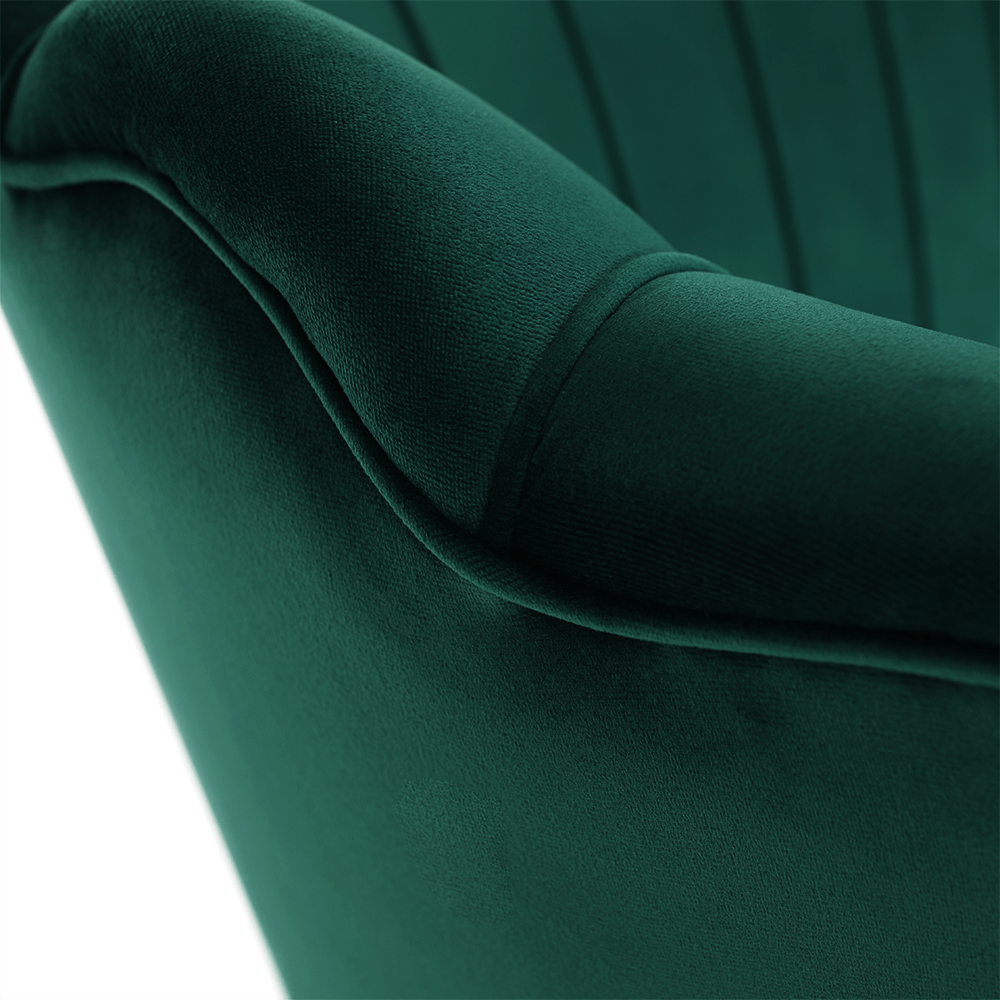 Pad Art-deco stílusban, smaragd Velvet anyag/gold króm-arany, NOBLIN
