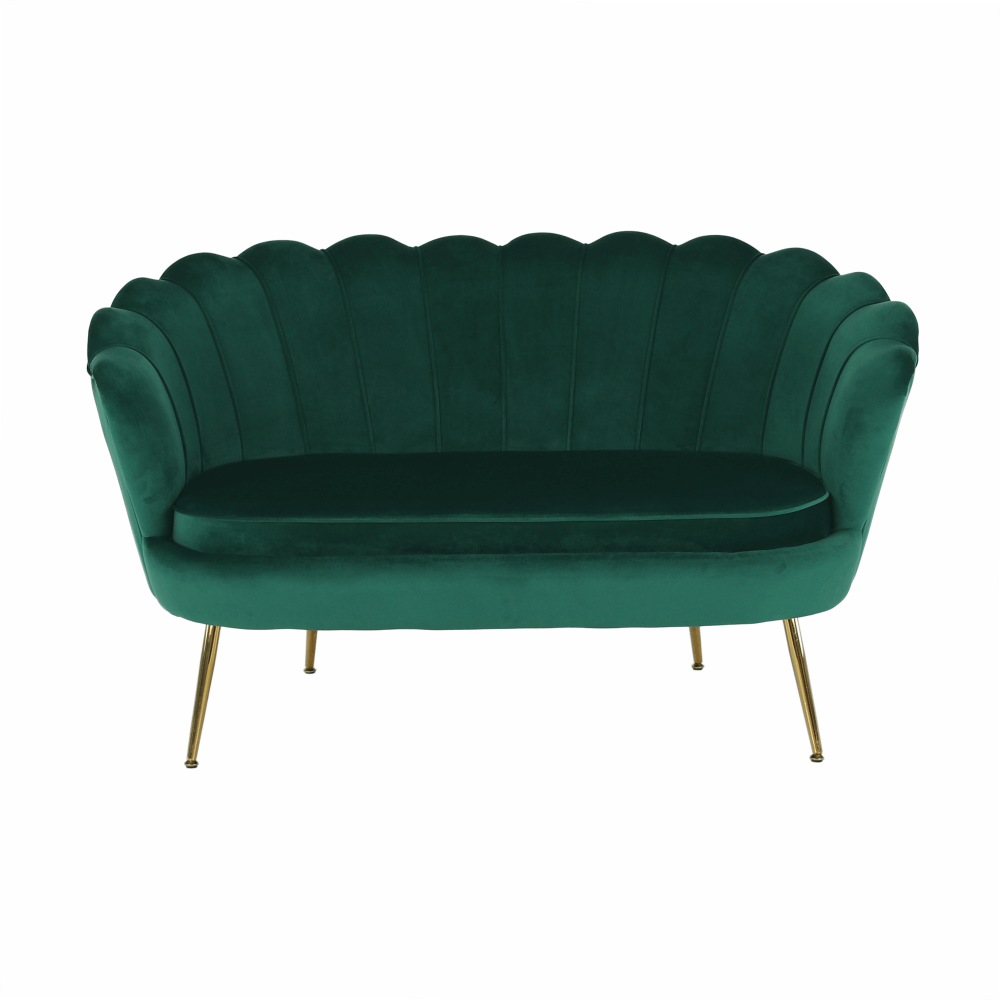 Pad Art-deco stílusban, smaragd Velvet anyag/gold króm-arany, NOBLIN
