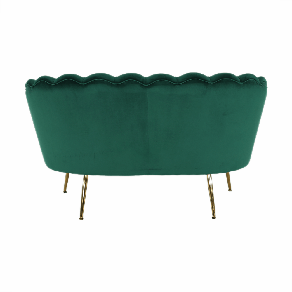 Pad Art-deco stílusban, smaragd Velvet anyag/gold króm-arany, NOBLIN