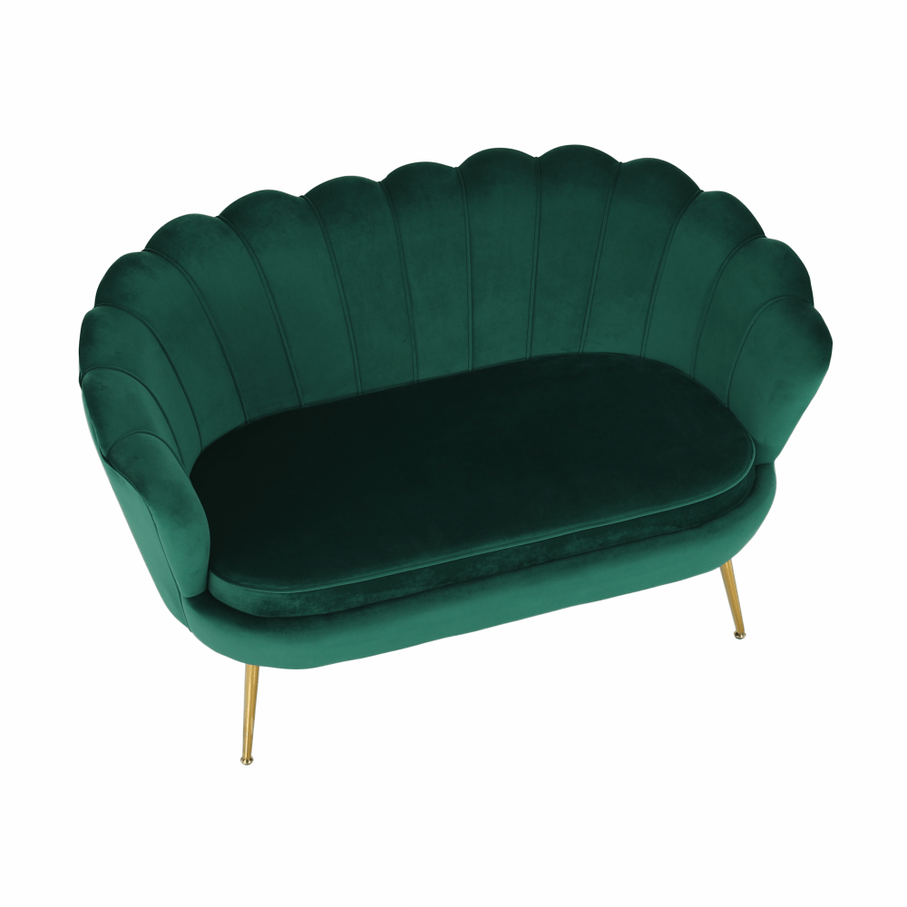 Pad Art-deco stílusban, smaragd Velvet anyag/gold króm-arany, NOBLIN