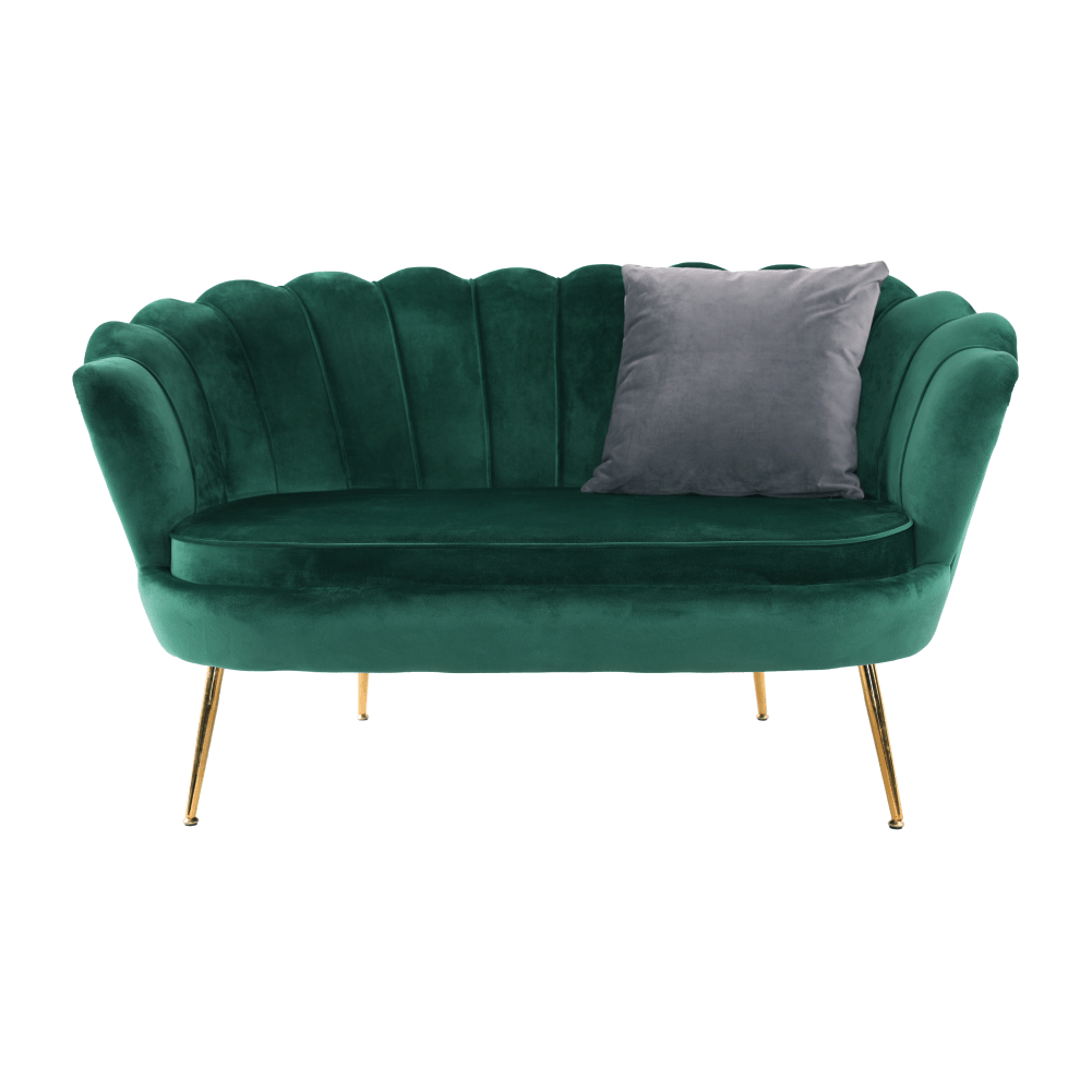 Pad Art-deco stílusban, smaragd Velvet anyag/gold króm-arany, NOBLIN