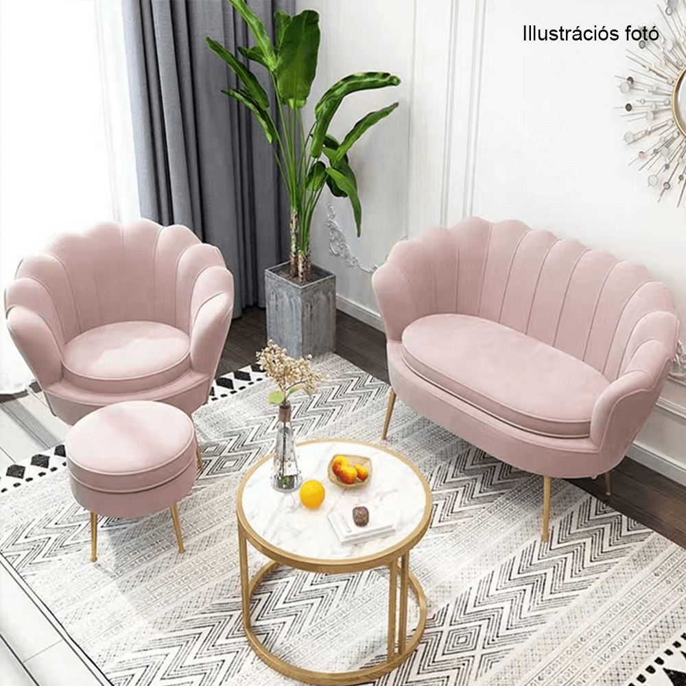 Pad Art-deco stílusban, smaragd Velvet anyag/gold króm-arany, NOBLIN