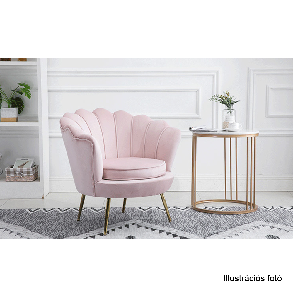 Fotel Art-deco stílusban, smaragd Velvet anyag/gold króm-arany, NOBLIN