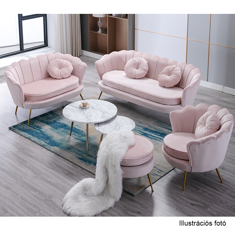 Pad Art-deco stílusban, smaragd Velvet anyag/gold króm-arany, NOBLIN