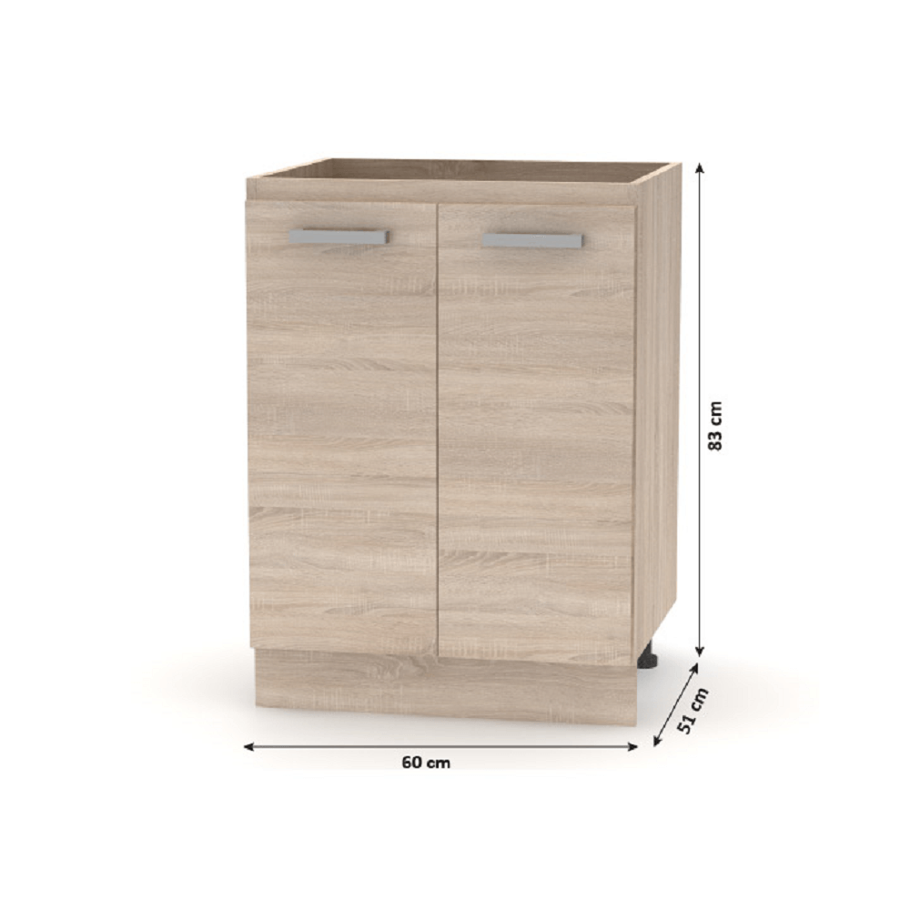 Alsószekrény 60 2DV, tölgy sonoma, NOVA PLUS NOPL-057-0S