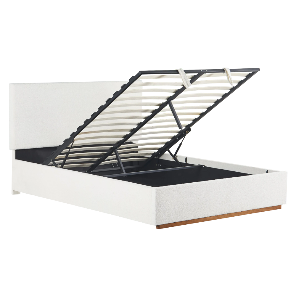 Ágy ráccsal és tárolóval, fehér, NUVOLA