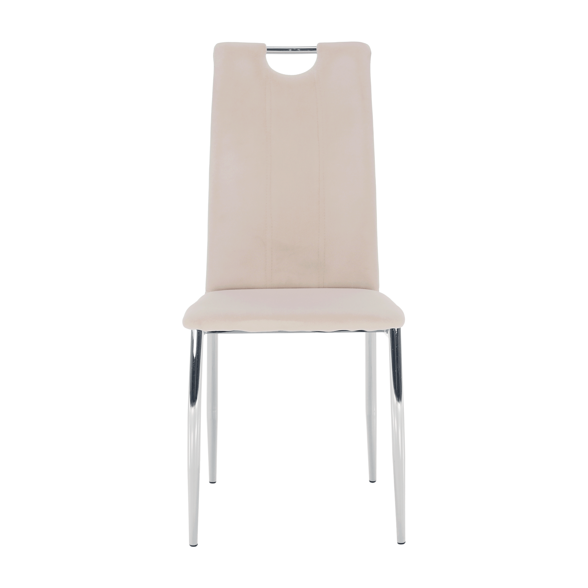 Étkezőszék, bézs Dulux Velvet szövet/króm, OLIVA NEW