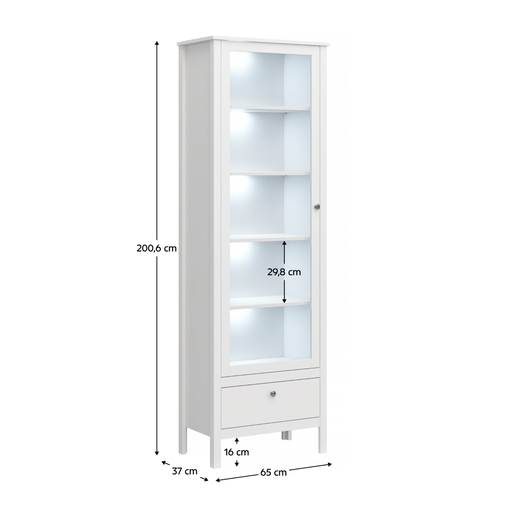 Vitrin 1W1S, fehér, OLJE