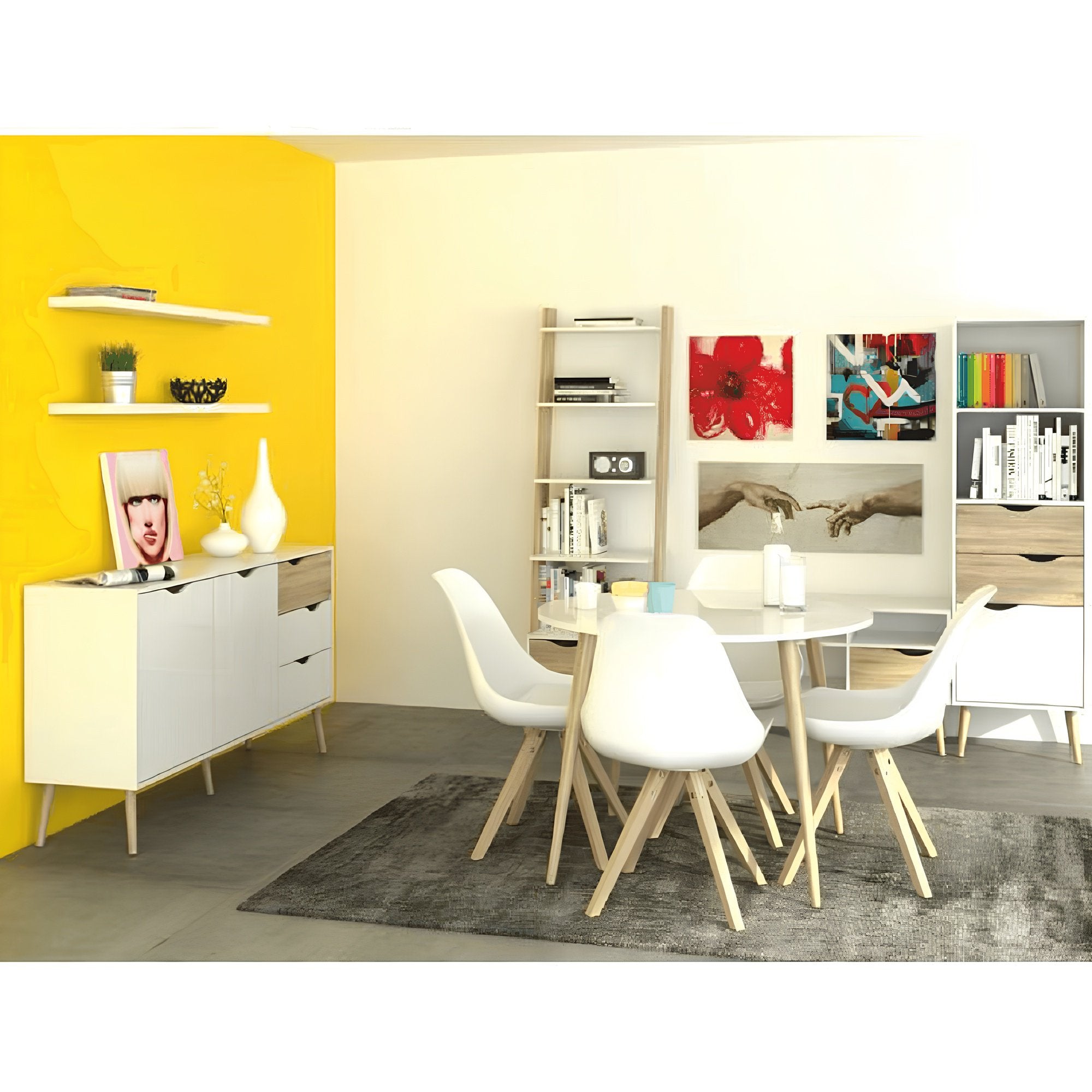 komód, tölgy sonoma/fehér, OSLO 75387