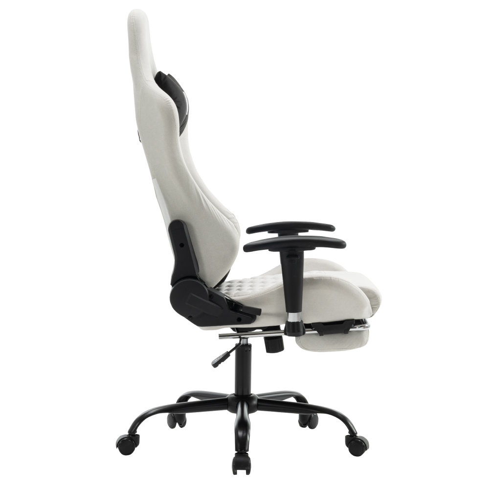 Irodai/gamer szék, fehér/fekete, teherbírás 150 kg, PAPIBAS