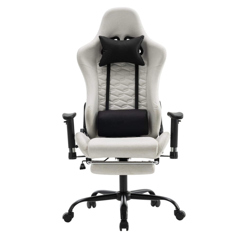 Irodai/gamer szék, fehér/fekete, teherbírás 150 kg, PAPIBAS
