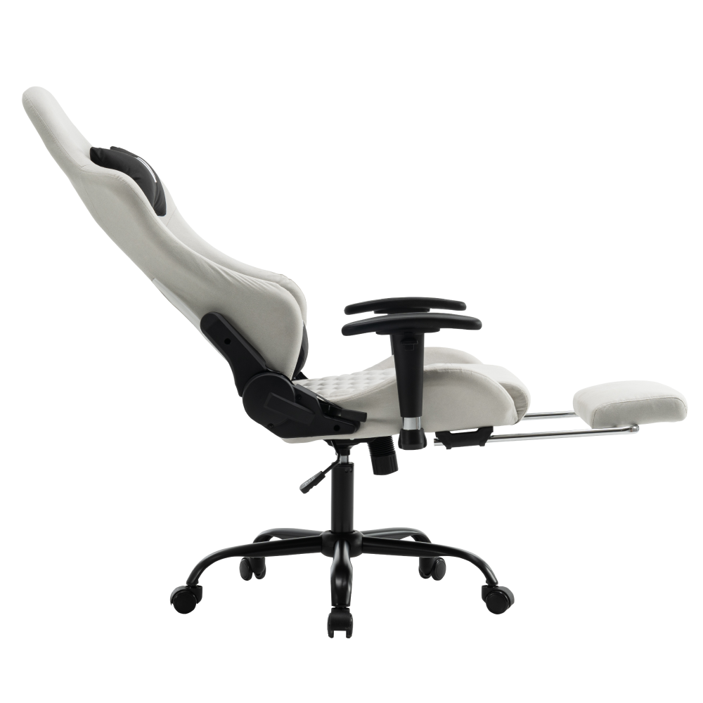 Irodai/gamer szék, fehér/fekete, teherbírás 150 kg, PAPIBAS