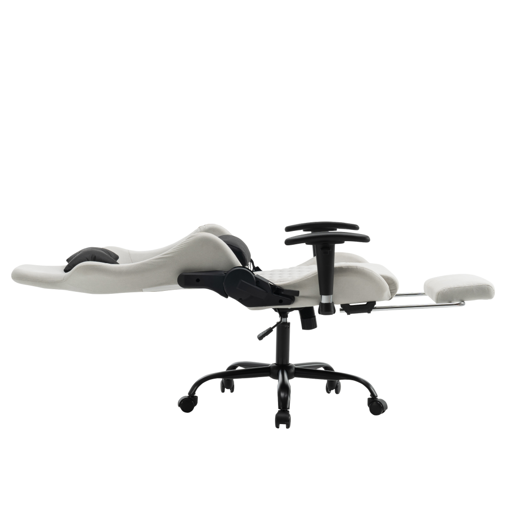 Irodai/gamer szék, fehér/fekete, teherbírás 150 kg, PAPIBAS