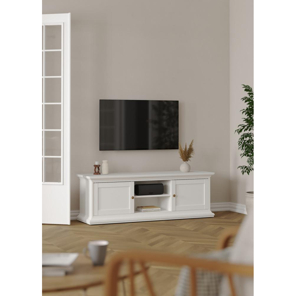 TV-asztal, fehér, PARIS 77810