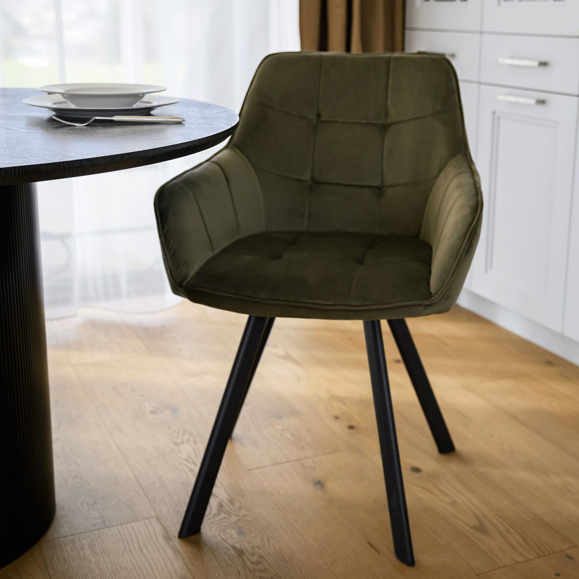 Design fotel, Velvet/fekete, PETIN