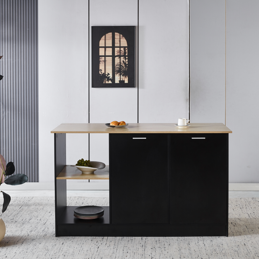 Konyhasziget, 150x60 cm, tölgy/fekete, POMPEJ