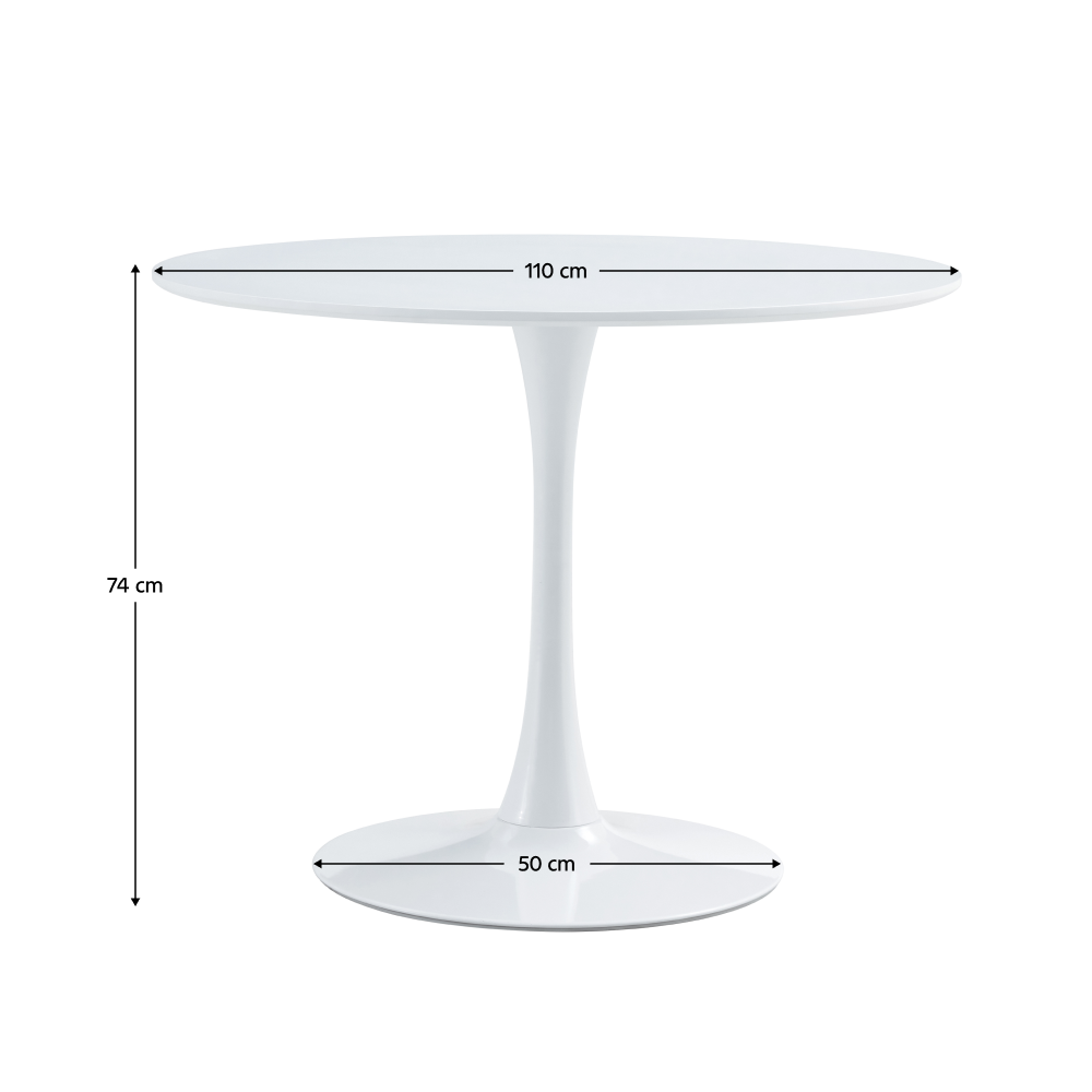 Étkezőasztal, kerek, tölgy/fekete, átmérő 110 cm, REVENTON NEW