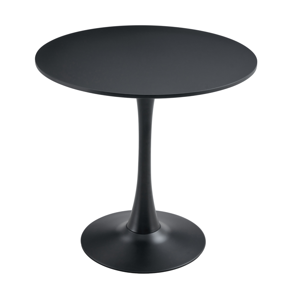 Étkezőasztal, kerek, fehér, matt, átmérő 80 cm, REVENTON NEW