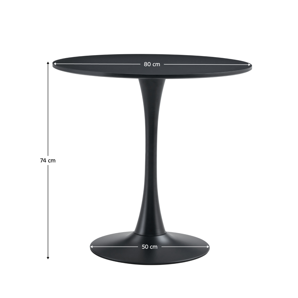 Étkezőasztal, kerek, fehér, matt, átmérő 80 cm, REVENTON NEW