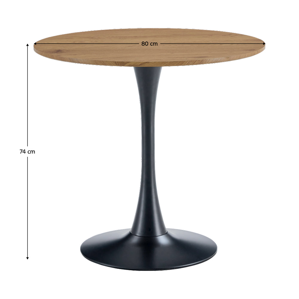 Étkezőasztal, kerek, fehér, matt, átmérő 80 cm, REVENTON NEW