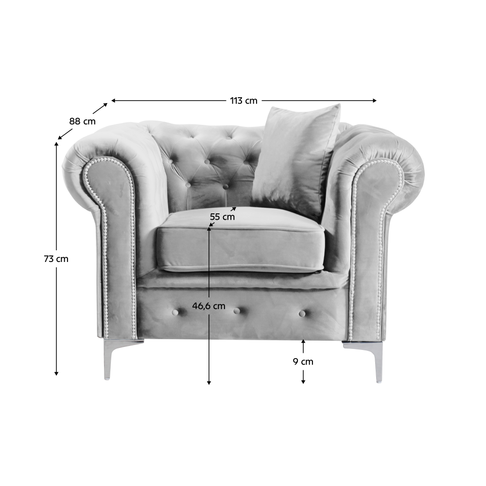 Luxus fotel, Velvet szövet, ROMANO
