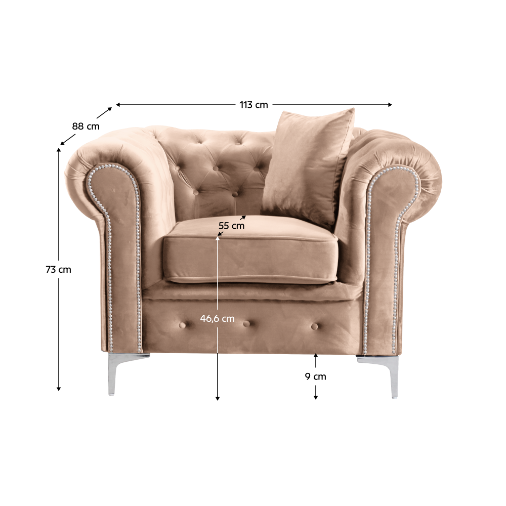Luxus fotel, Velvet szövet, ROMANO