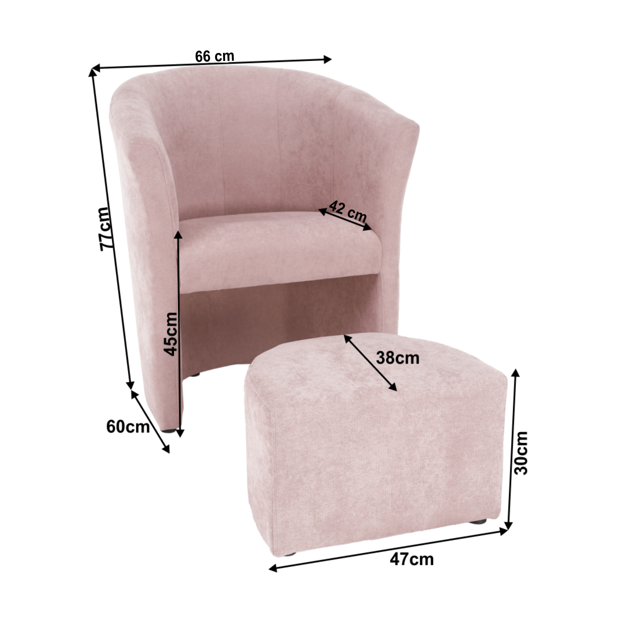 Klub fotel puffal, ROSE