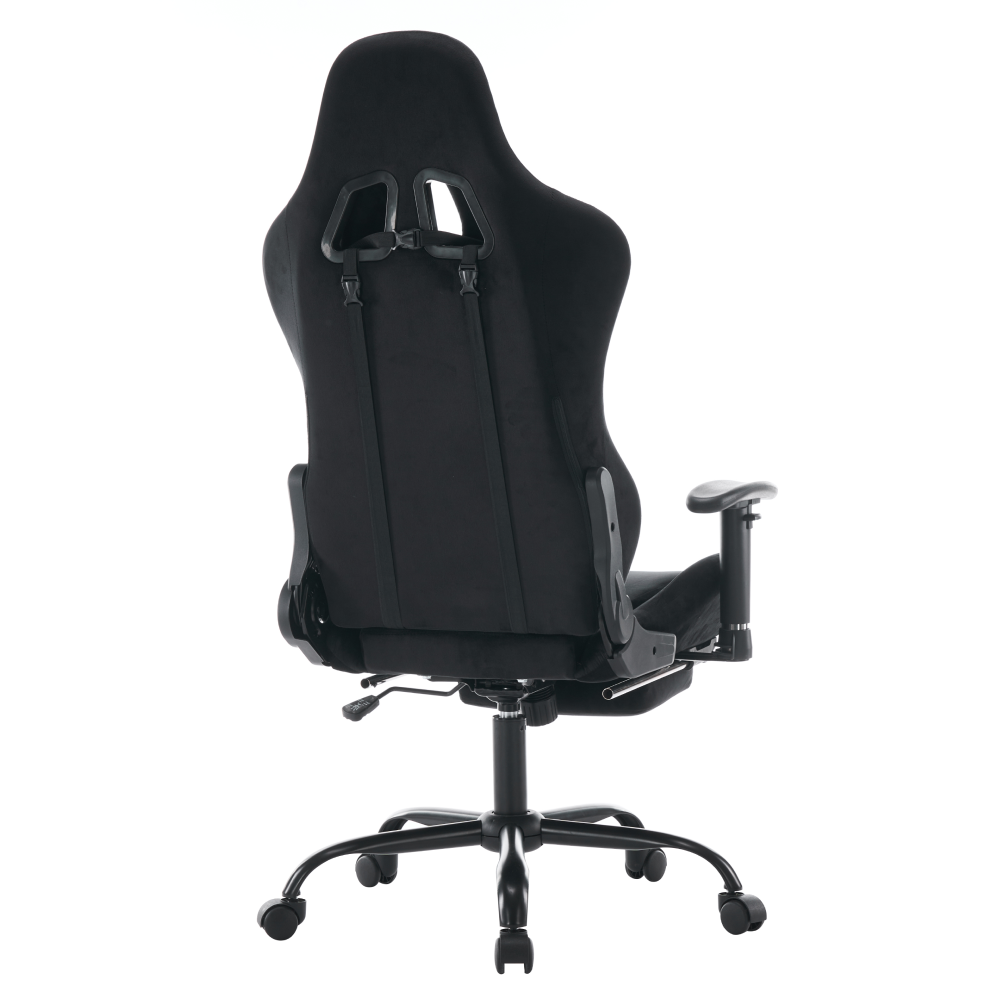 Irodai/gamer szék, fekete Velvet szövet, teherbírás 150 kg, SALOP