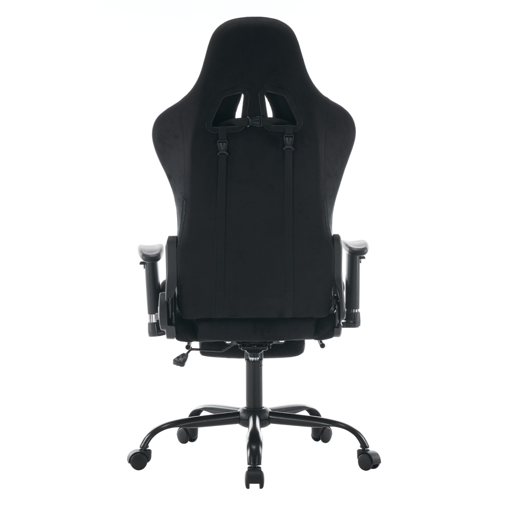 Irodai/gamer szék, fekete Velvet szövet, teherbírás 150 kg, SALOP