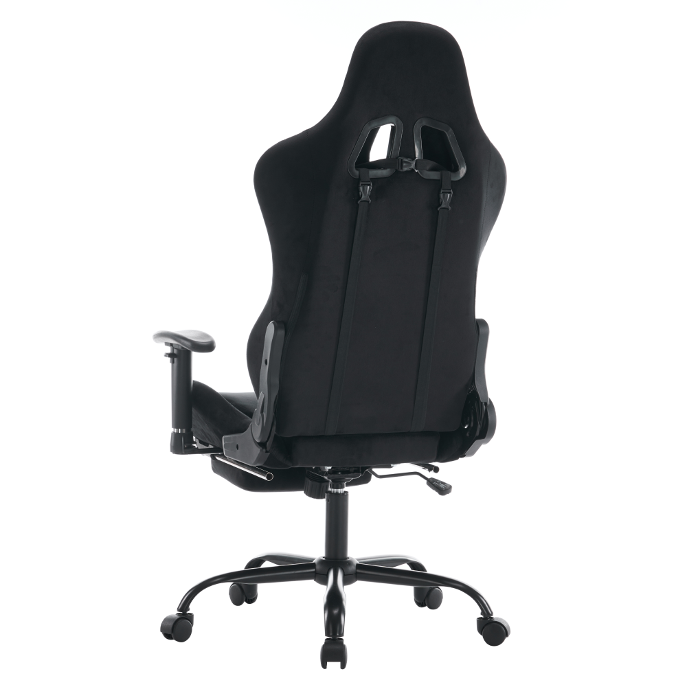 Irodai/gamer szék, fekete Velvet szövet, teherbírás 150 kg, SALOP