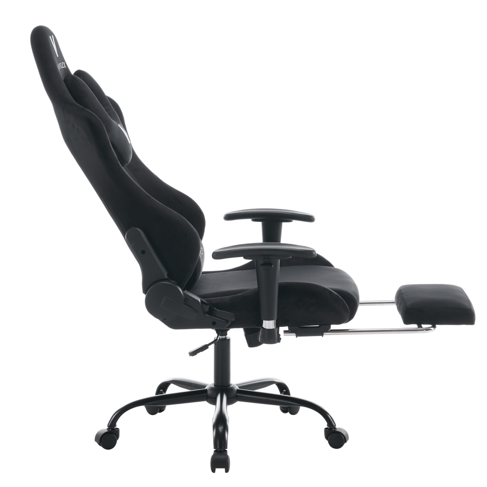 Irodai/gamer szék, fekete Velvet szövet, teherbírás 150 kg, SALOP