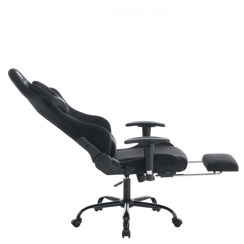 Irodai/gamer szék, fekete Velvet szövet, teherbírás 150 kg, SALOP