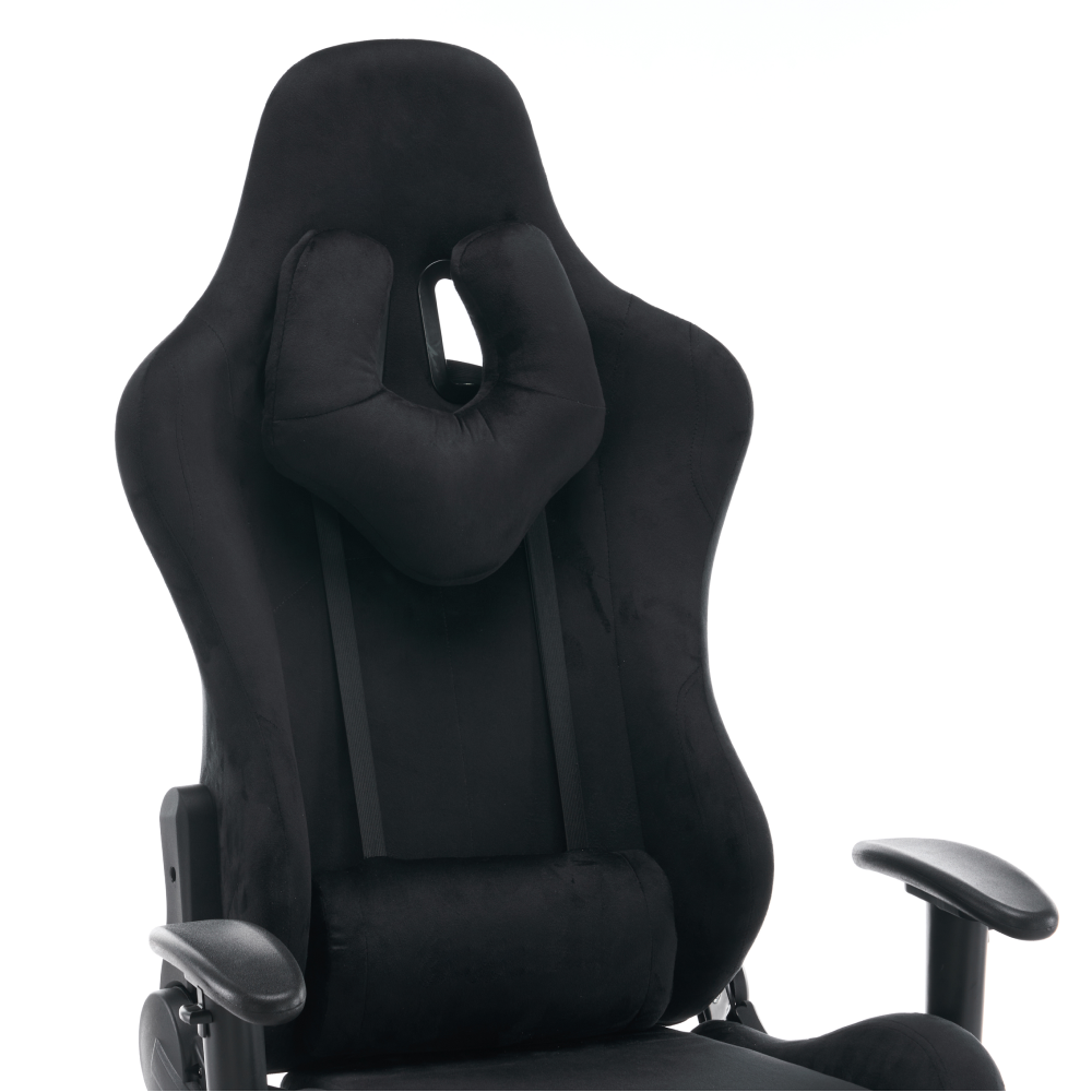 Irodai/gamer szék, fekete Velvet szövet, teherbírás 150 kg, SALOP