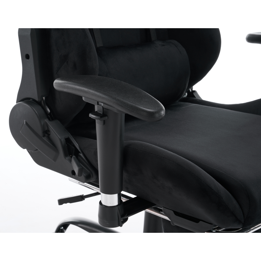 Irodai/gamer szék, fekete Velvet szövet, teherbírás 150 kg, SALOP