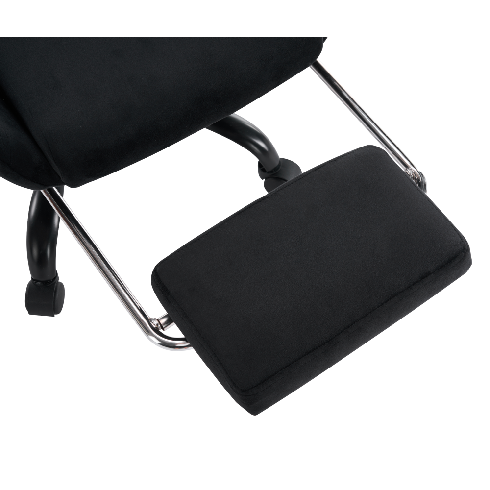 Irodai/gamer szék, fekete Velvet szövet, teherbírás 150 kg, SALOP