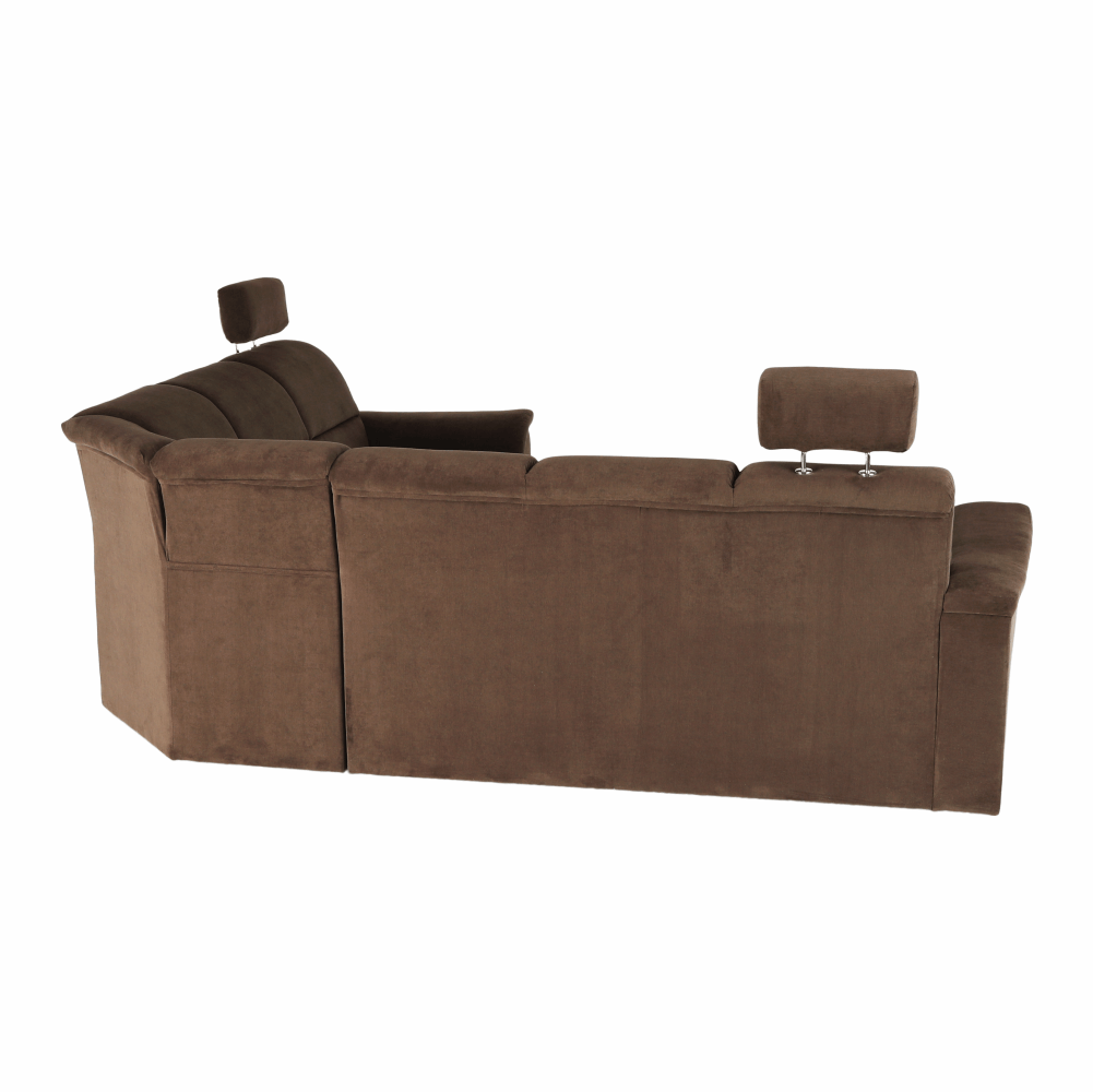 Kinyitható ülőgarnitúra, barna szövet, balos, SANTIAGO