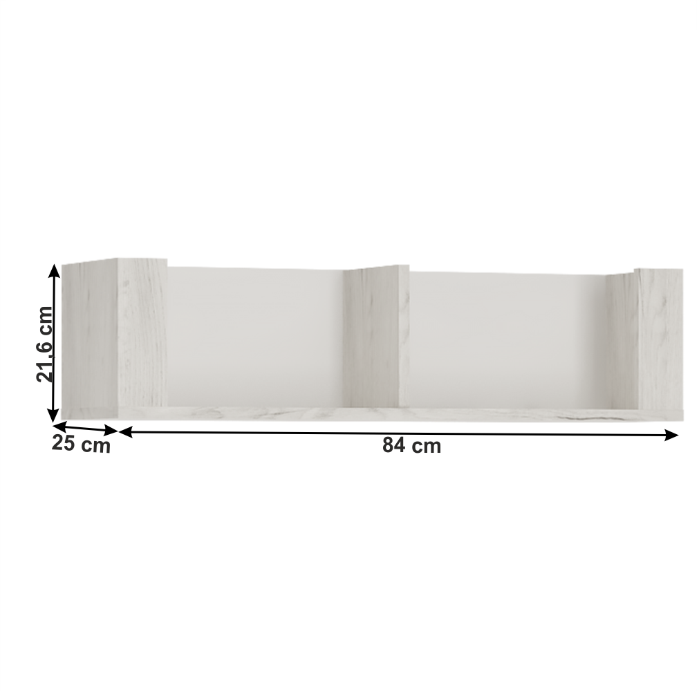 Polc typ 62, fehér craft, ANGEL
