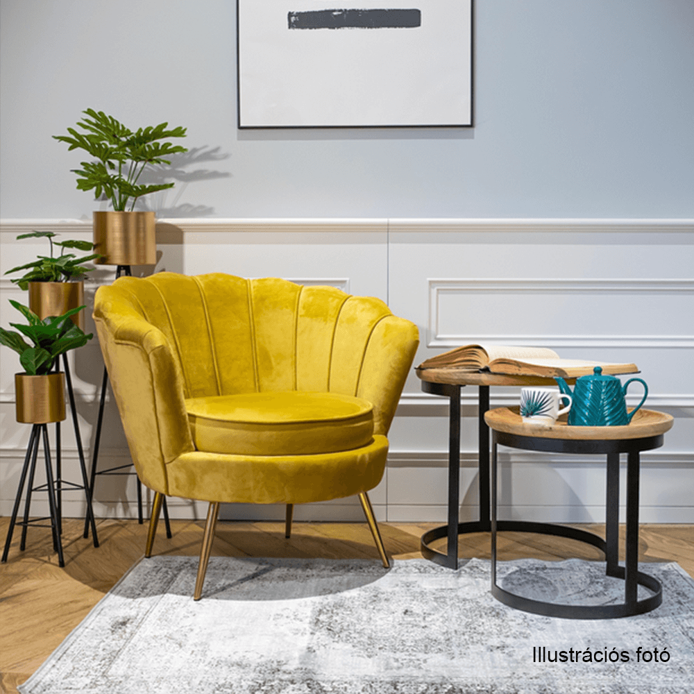 Fotel Art-deco stílusban, smaragd Velvet anyag/gold króm-arany, NOBLIN