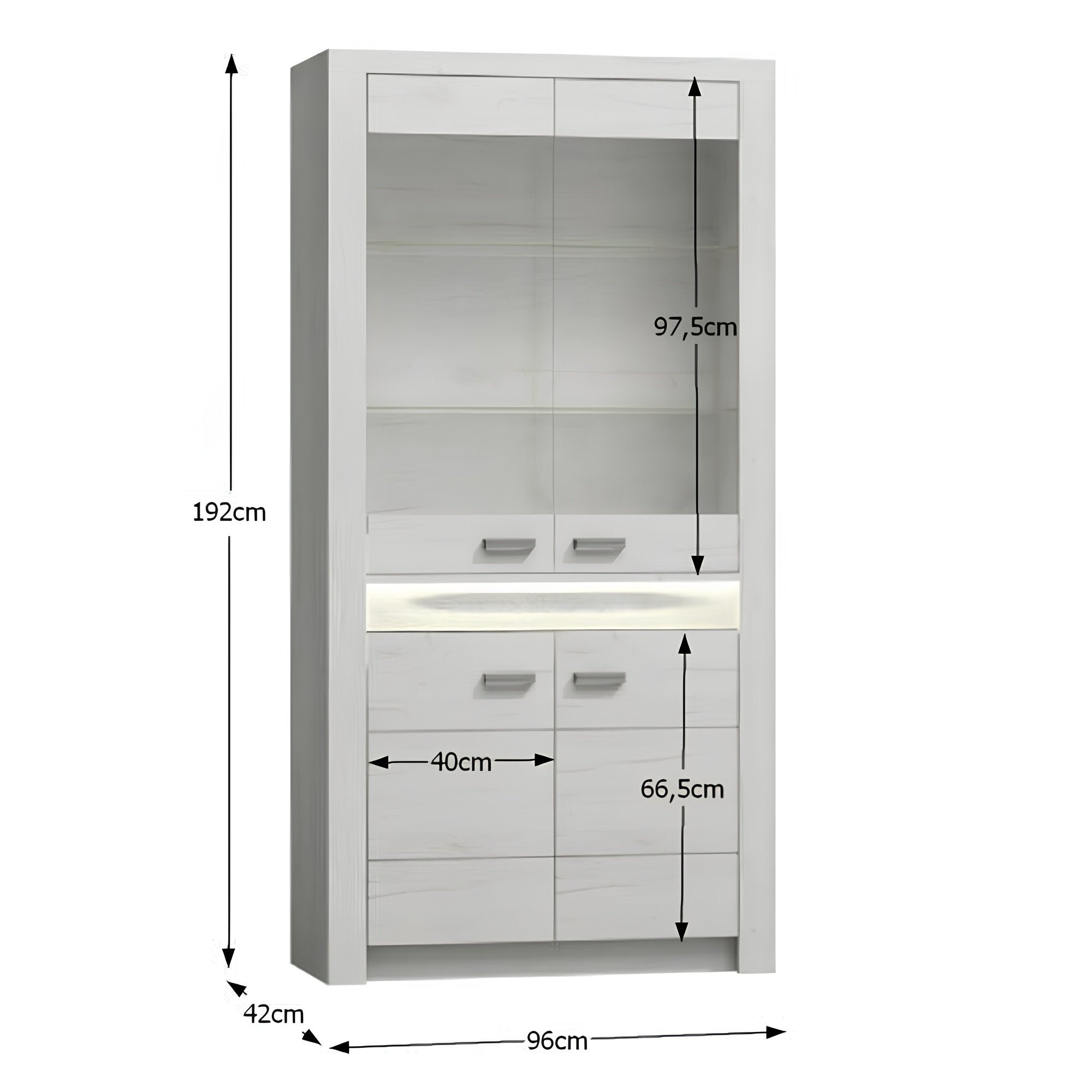 Vitrines szekrény, kőris sötét, INFINITY I-03