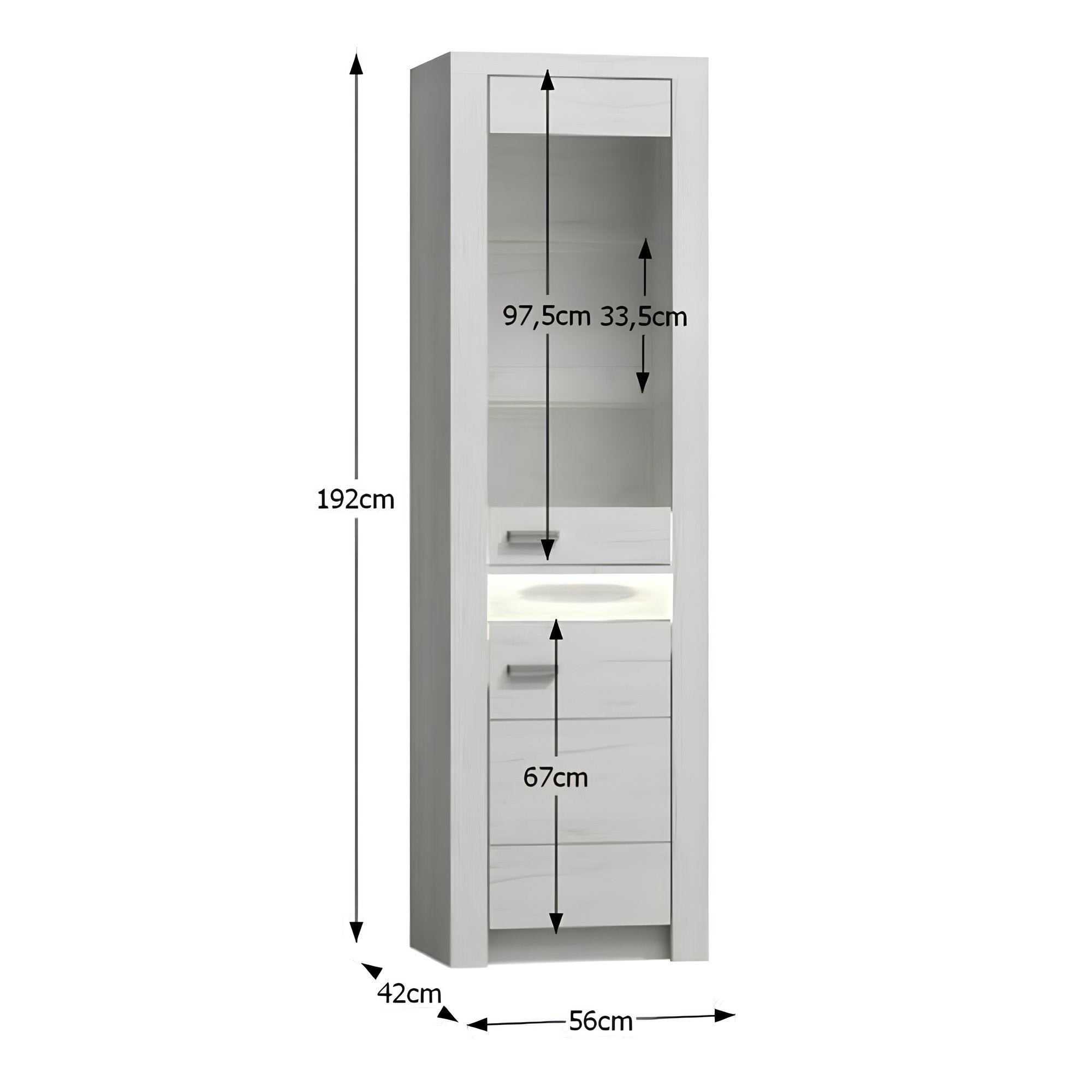 Vitrines szekrény, kőris sötét, INFINITY I-04