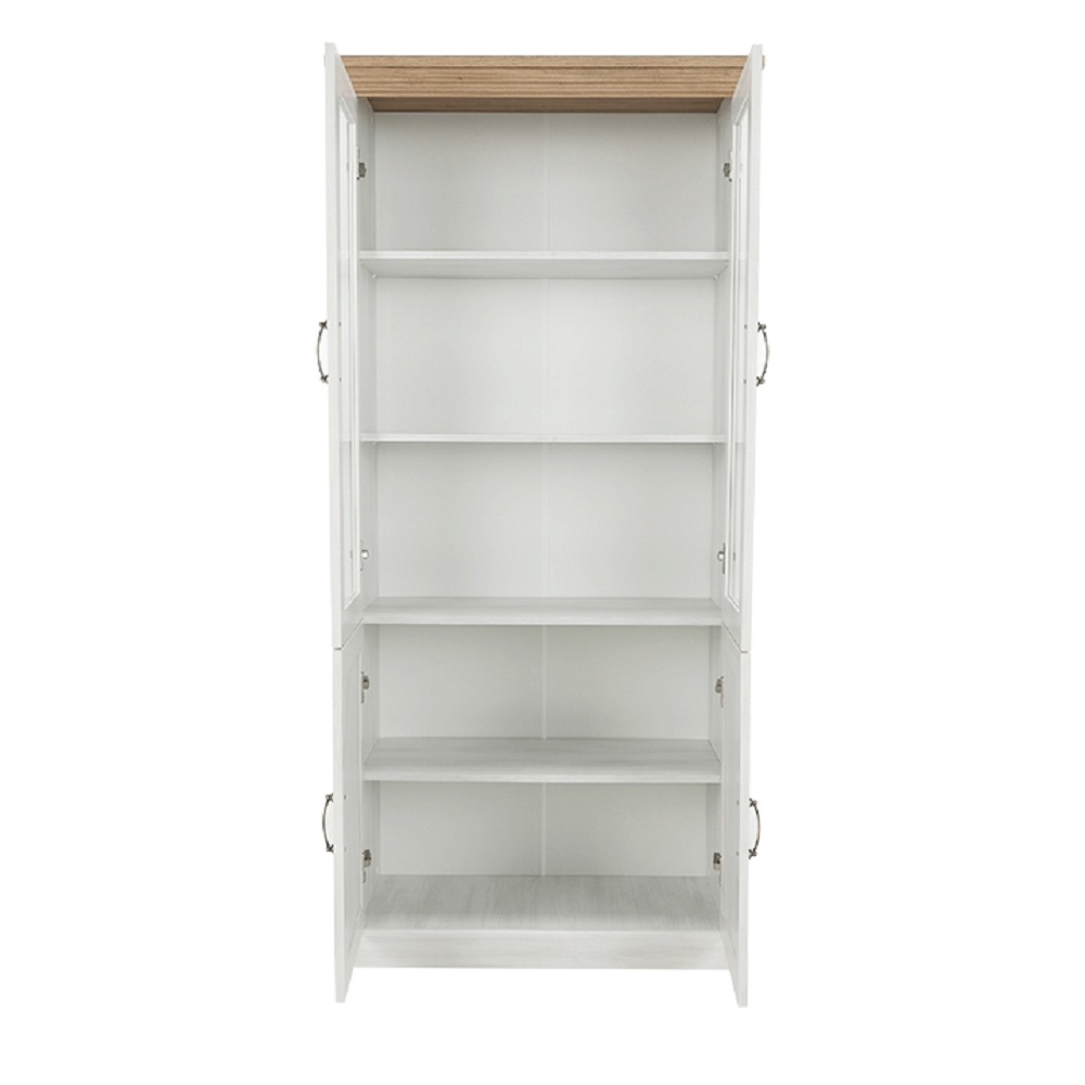 vitrines szekrény, északi sosna/vadtölgy, ROYAL W4D